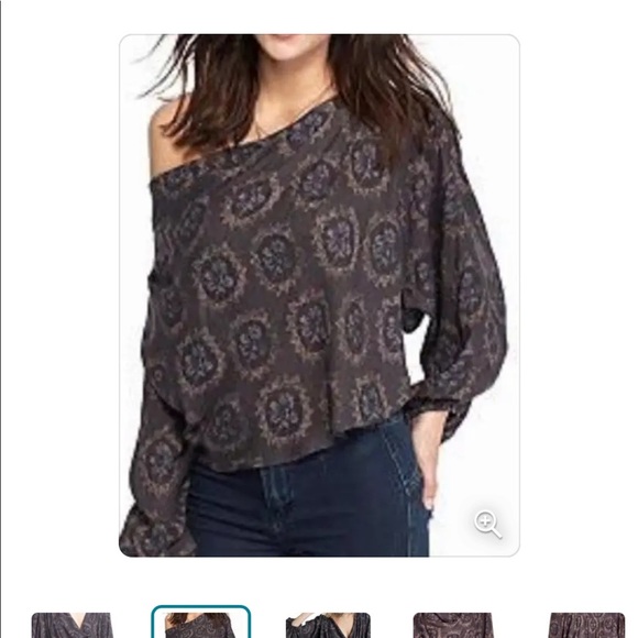 Free People Tops - Free people gathered chest area high low pirate sleeve oversized blouse size S